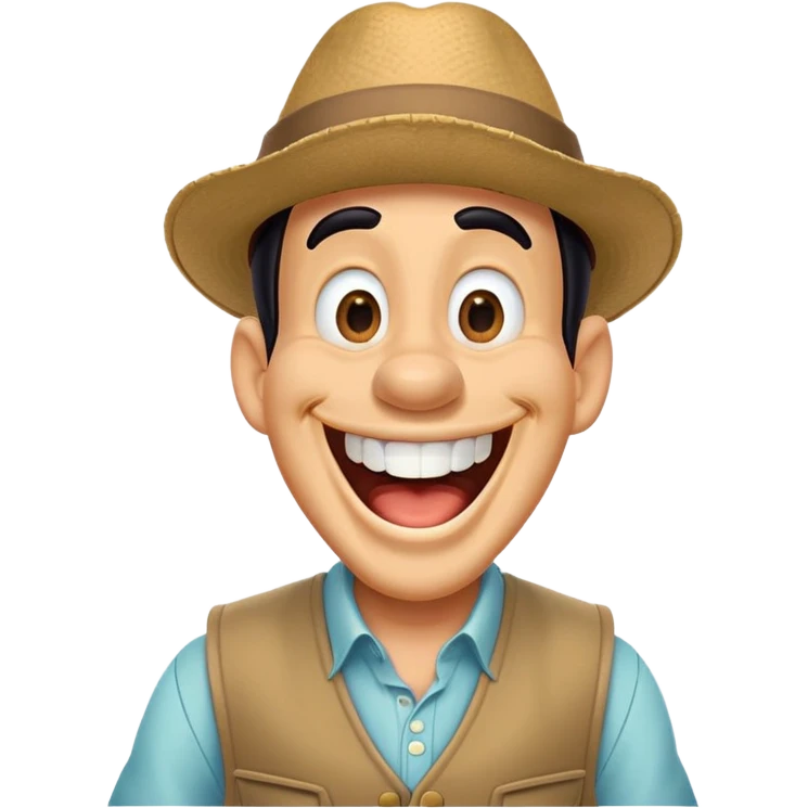 Goofy from Disney, laughing emoji