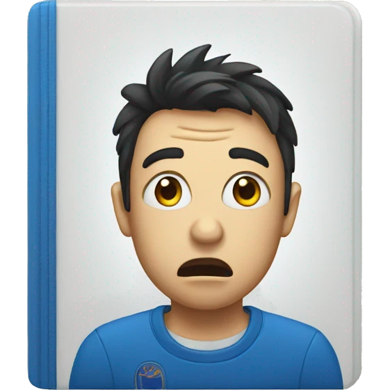 blue passport with the emotion of shock emoji