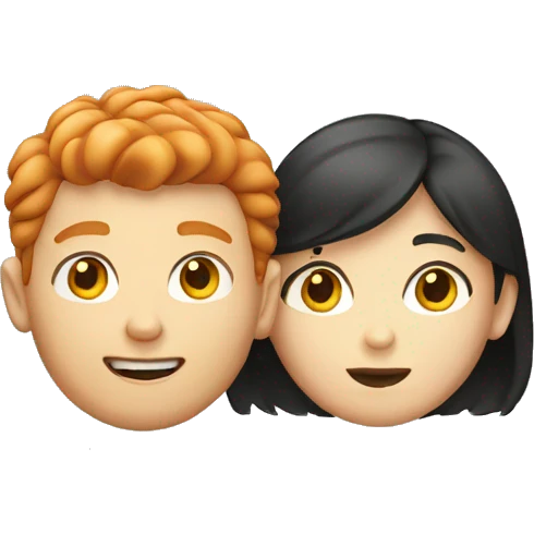 Ginger boy and asian girl  emoji