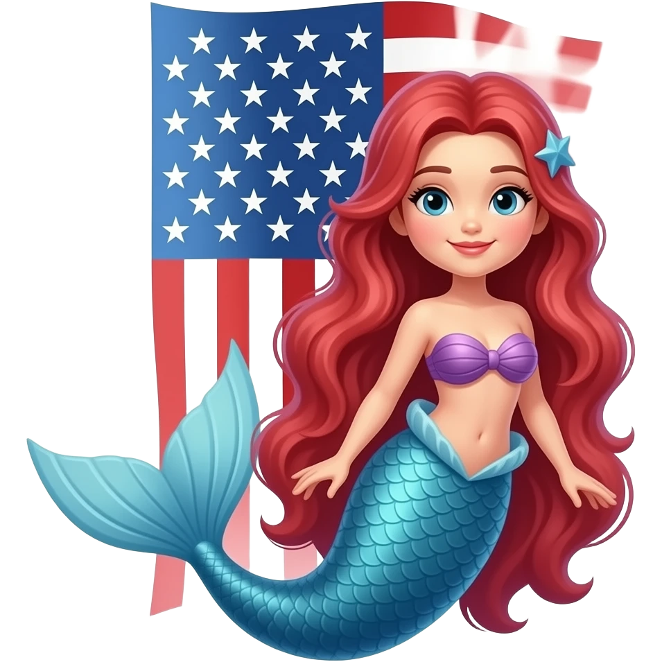 American flag mermaid emoji