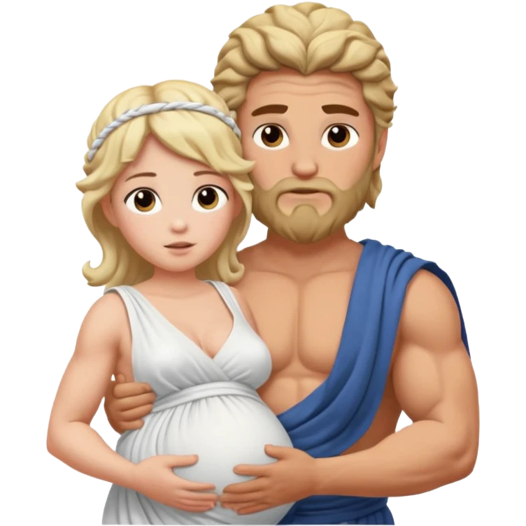 pregnant woman being held by zeus emoji