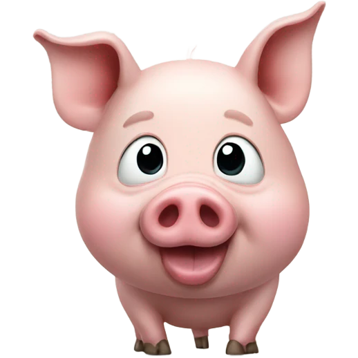 A pig saying bye emoji