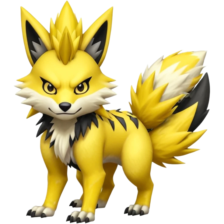 Shiny furry cool Zeraora-Renamon-Obstagoon-fusion emoji