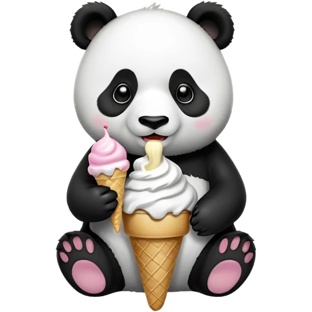Panda eating ice cream emoji