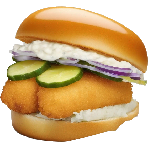 Church's Fish Sandwich takes a wild-caught, panko-crusted, fried Pacific pollock fish filet and serves it on a toasted, honey-buttered brioche bun with tartar sauce and pickles. emoji