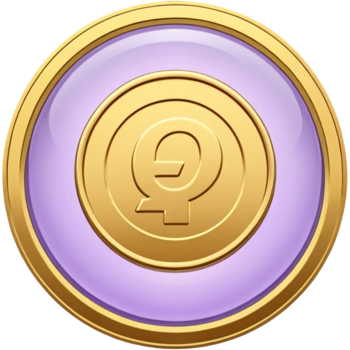 I need you to recreate this image exactly as is but make the color of the coin a ver light purple hue give me three options with different hues of purple emoji