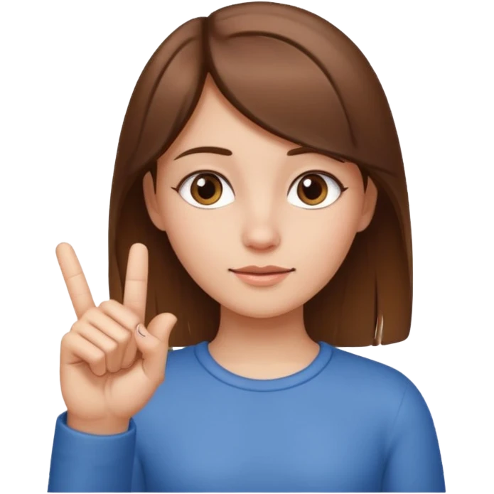 girl naked making a hand gesture showing that something is small: thumb and middle finger close together, other fingers closed emoji