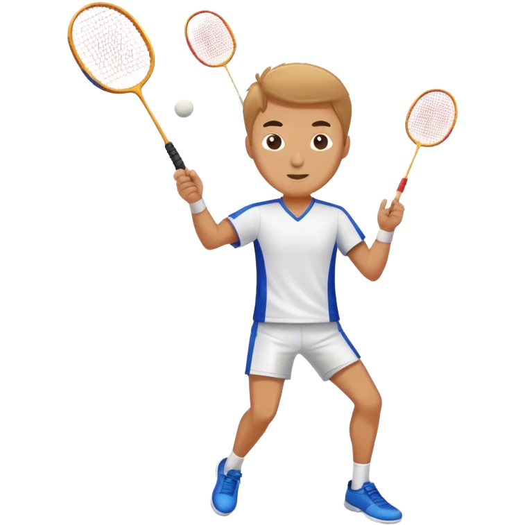 a man play badminton smash emoji