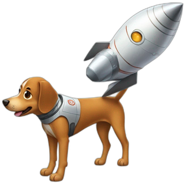 Dog rocket space emoji