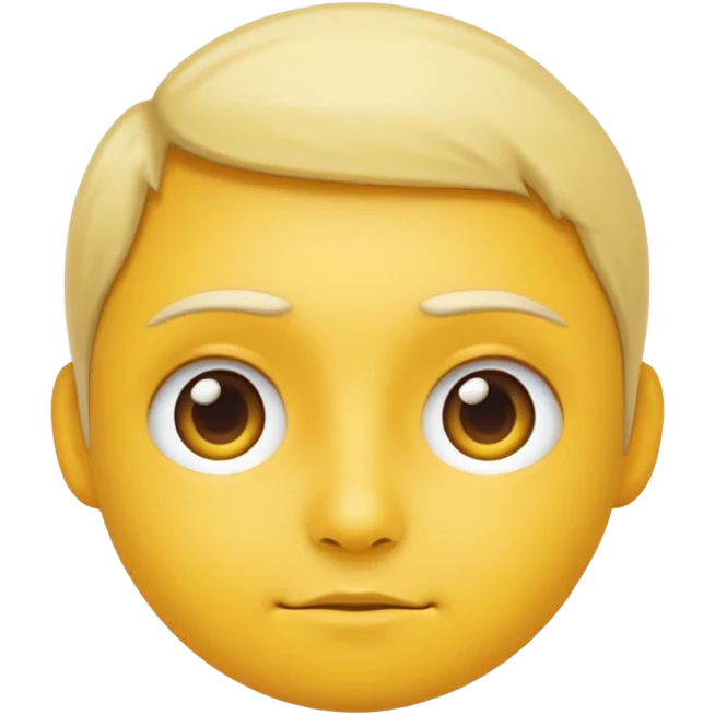 apple emoji style of a face with neutral expression, round face, yellow skin, clean lines, inspired by Apple emoji style, based on the reference photo emoji