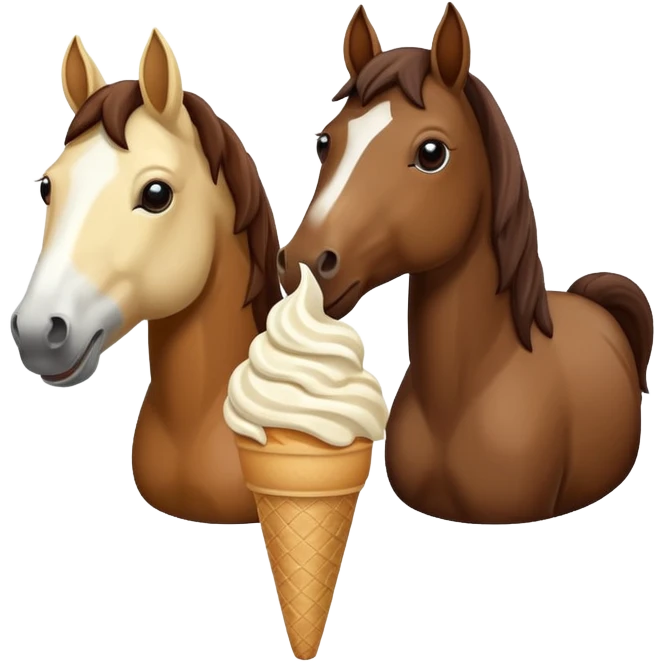 Horses eating icekream emoji