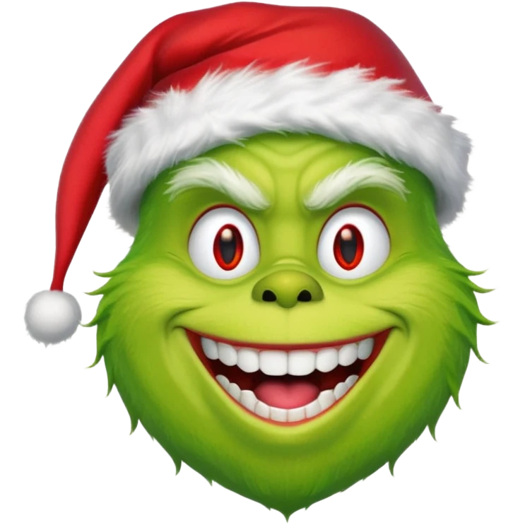The Grinch with a Santa hat emoji emoji
