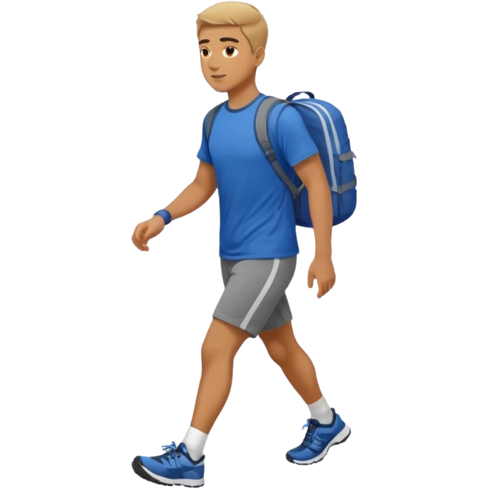 a man rucking with sport t shirt walking emoji