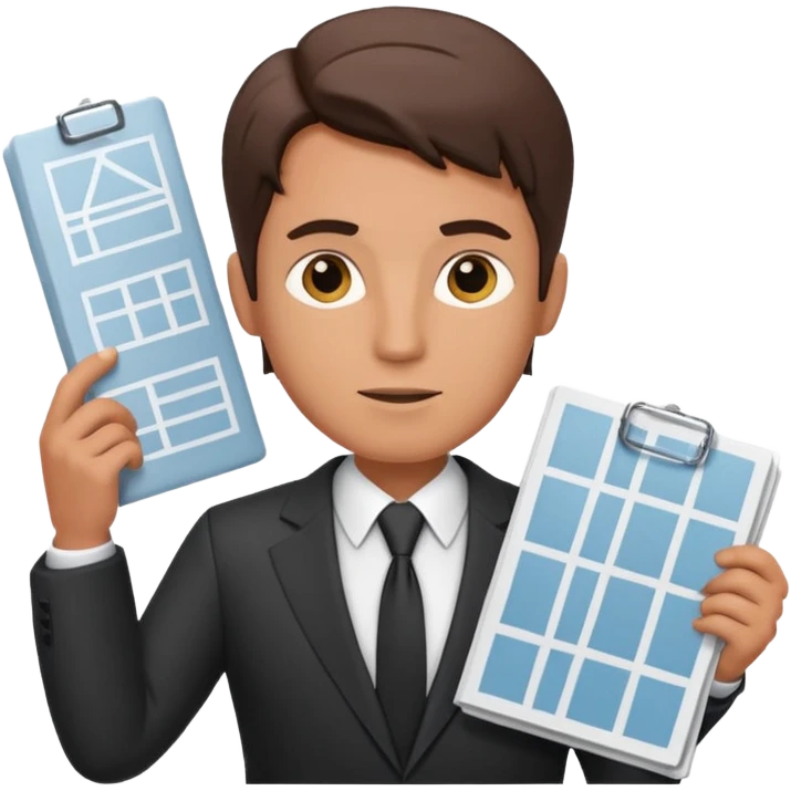 thinking architect that holds architecture plan emoji