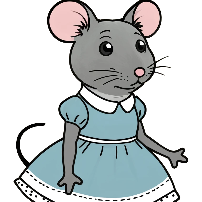 Mouse wearing a dress emoji