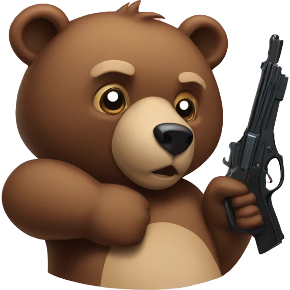 Bear with gun and cbs emoji