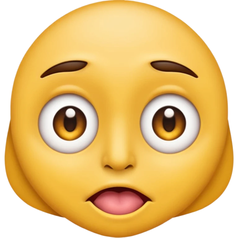 ios face emoji with both pupils at the center of the eye as if looking at the nose with tounge out emoji
