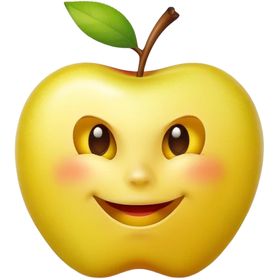 Un pomme neuf francais de couleur jaune  qui et croquée de 5 %  emoji