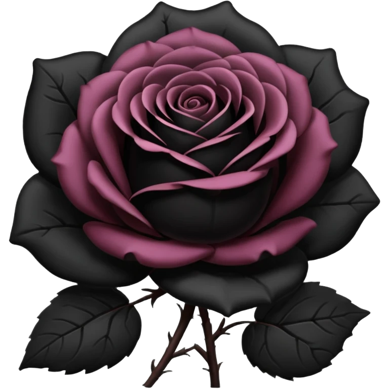 black rose, without green leaves, just flower emoji