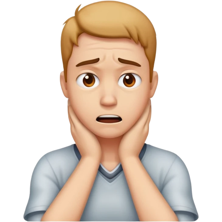 Person putting hands on neck madly  emoji