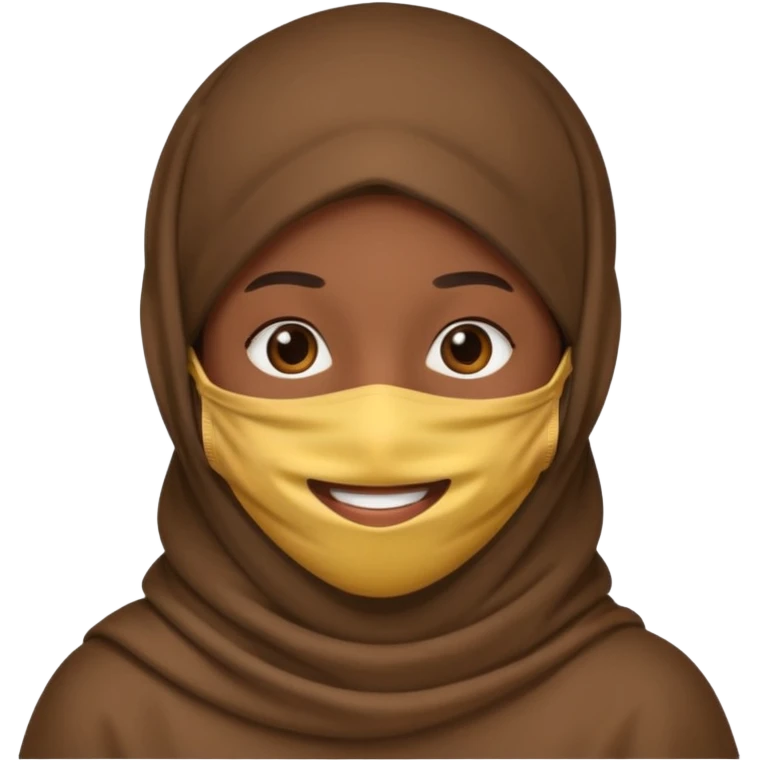 Face covering smiling emoji