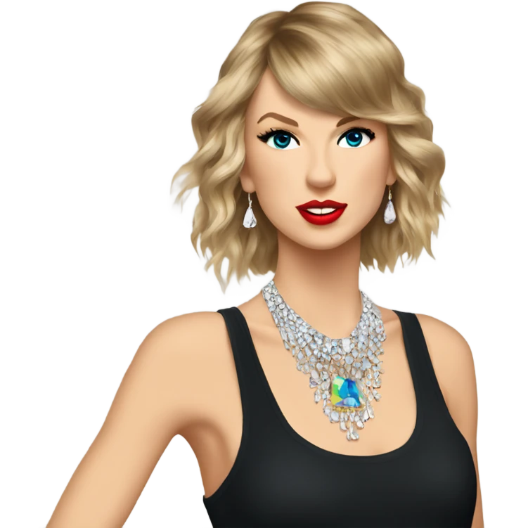 taylor swift wearing gems on tanktop emoji