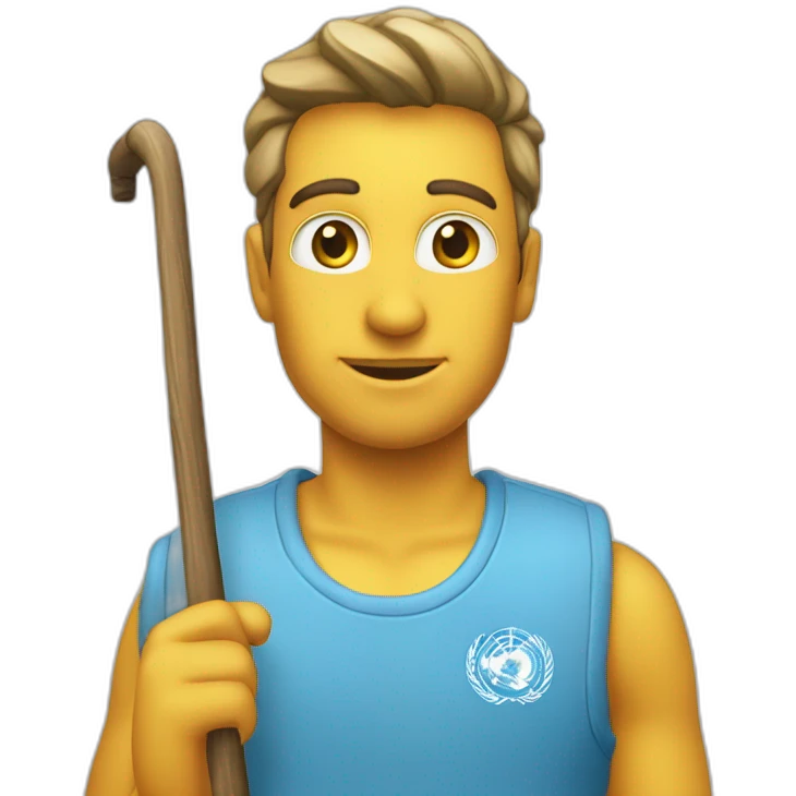 Un aveugle blanc avec une canne emoji
