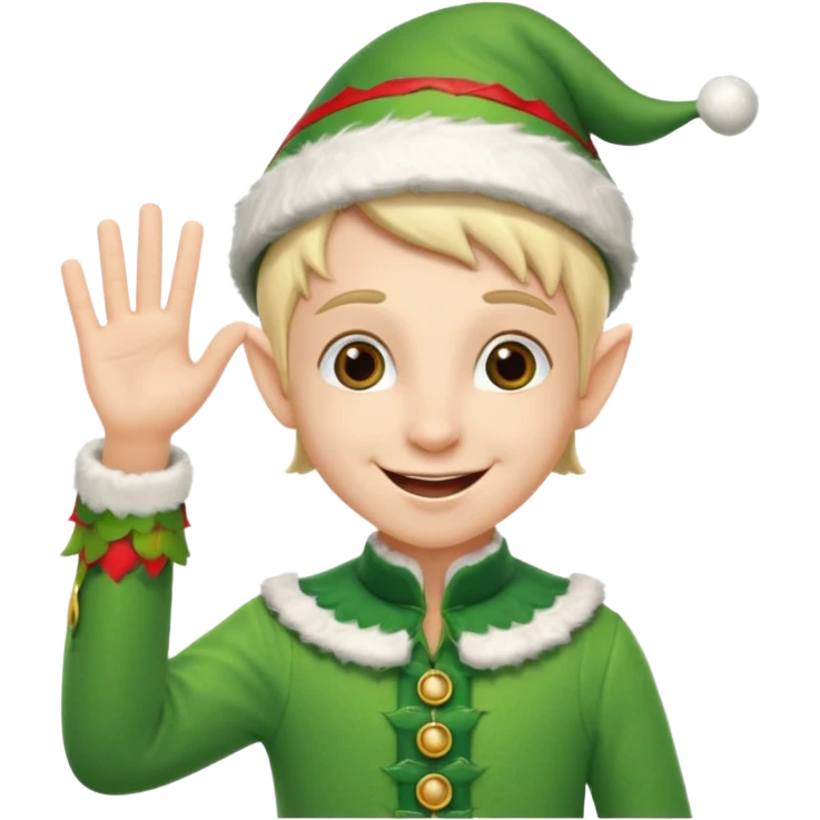christmas elf wave emoji