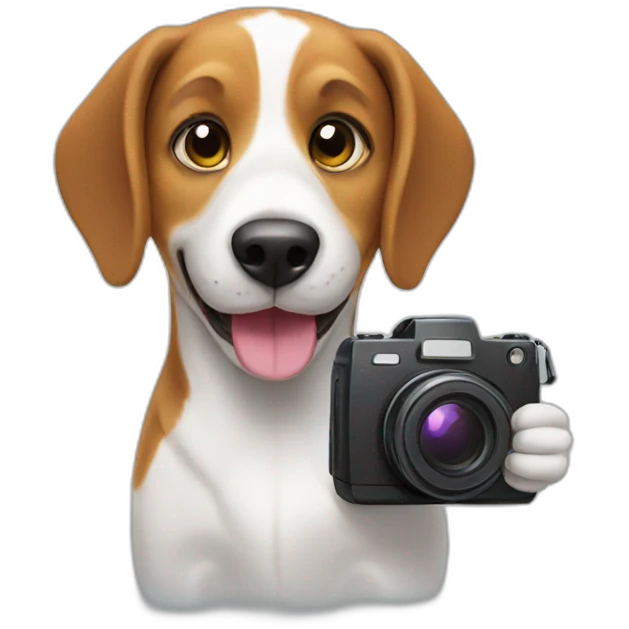 Happy Beagle with camera  emoji