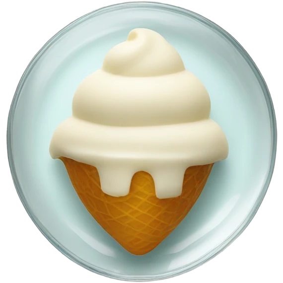 quenelle-shape gelato on a glass plate emoji