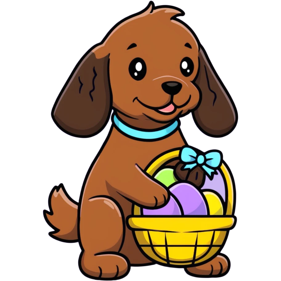 Boykin Spaniel with Easter basket emoji