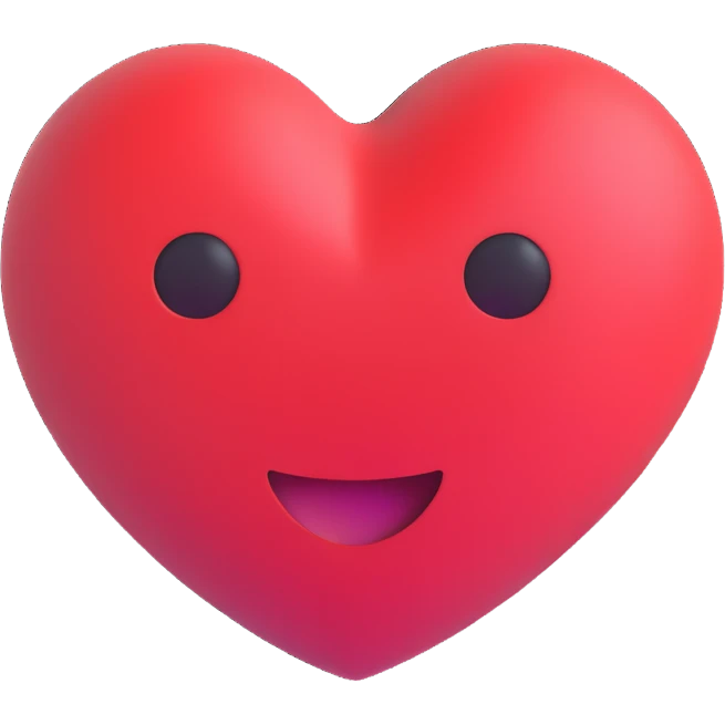 Make the heart faceless, skew the heart to the right, and give it a melting effect similar to the melting face emoji reference. Keep the style consistent with the original 3D emoji style, with no background. emoji