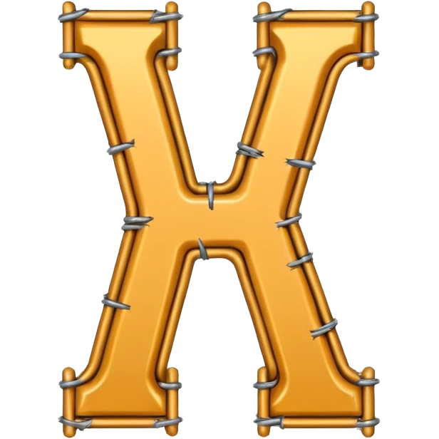 The letter H made of barbwire emoji