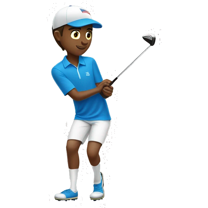 summer olympics brunette boy golfing emoji
