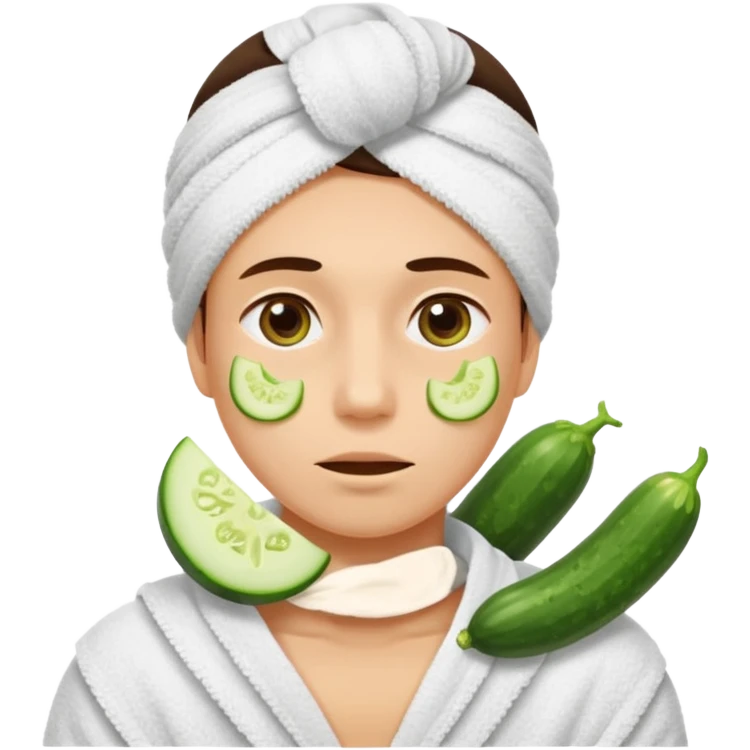 okurka na očích s týpkem a ručníkem co má okolo krku jak kdyby vyšel ze sauny  emoji