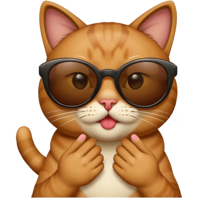 Cat with sunglasses, sending kiss emoji