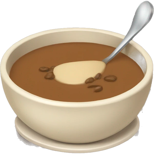 brown soup with beige plate and spoon emoji