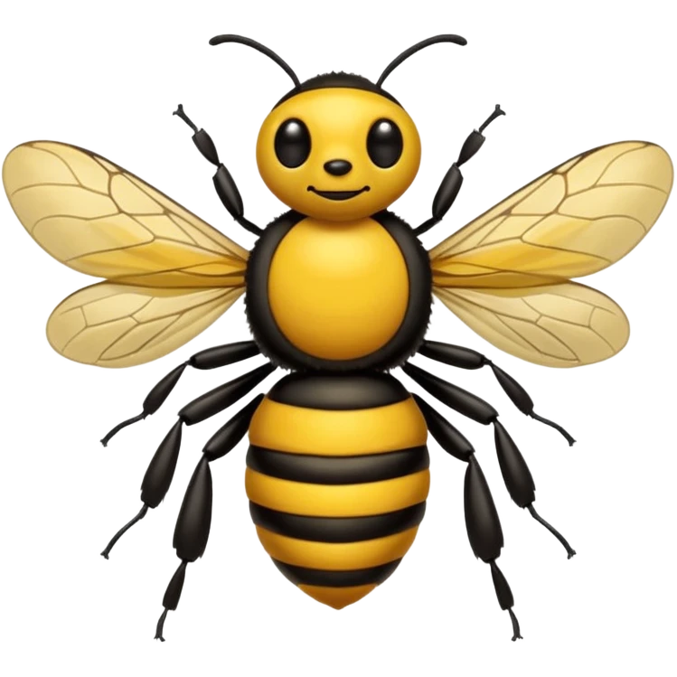 una abeja con cabeza de señor canoso viejo y robusto, el cuerpo de la abeja dejalo sin cambiar emoji