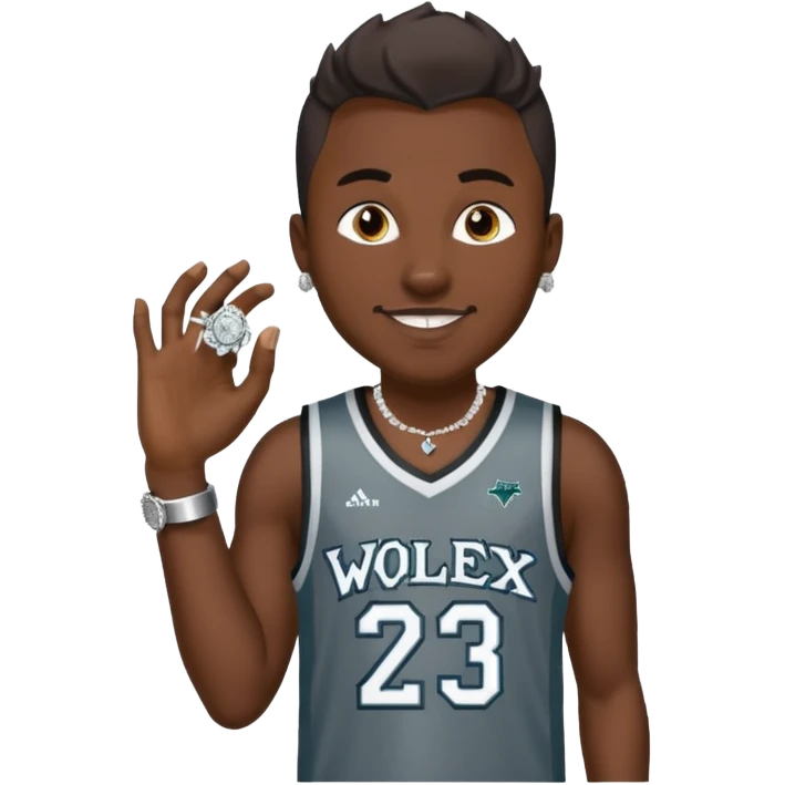 I want a guy with timber wolves jersey and diamond grillz and rolex emoji