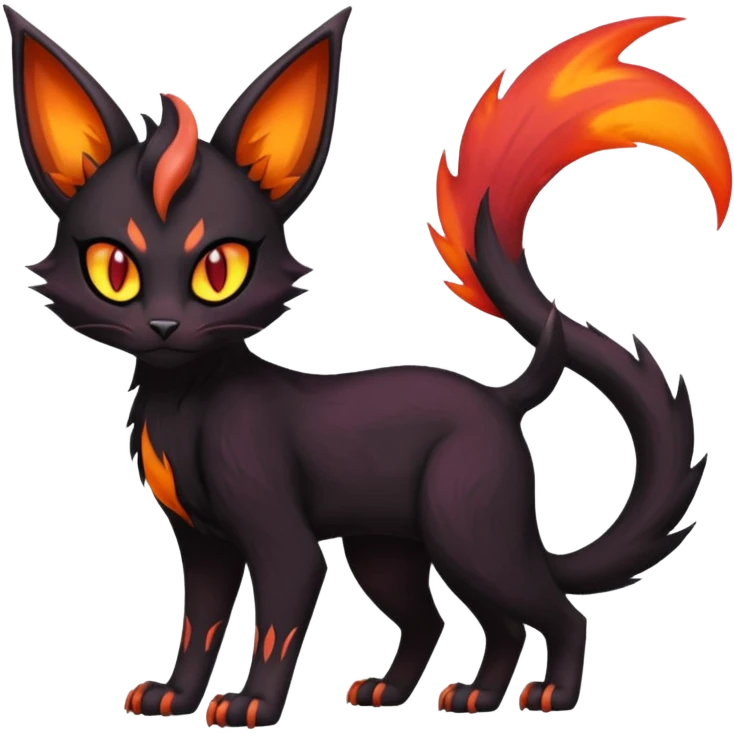 Black edgy Noivern-Noibat-Purloin-Torracat-Lykoi-Caracal-cat-Fakemon-fusion-hybrid-creature emoji