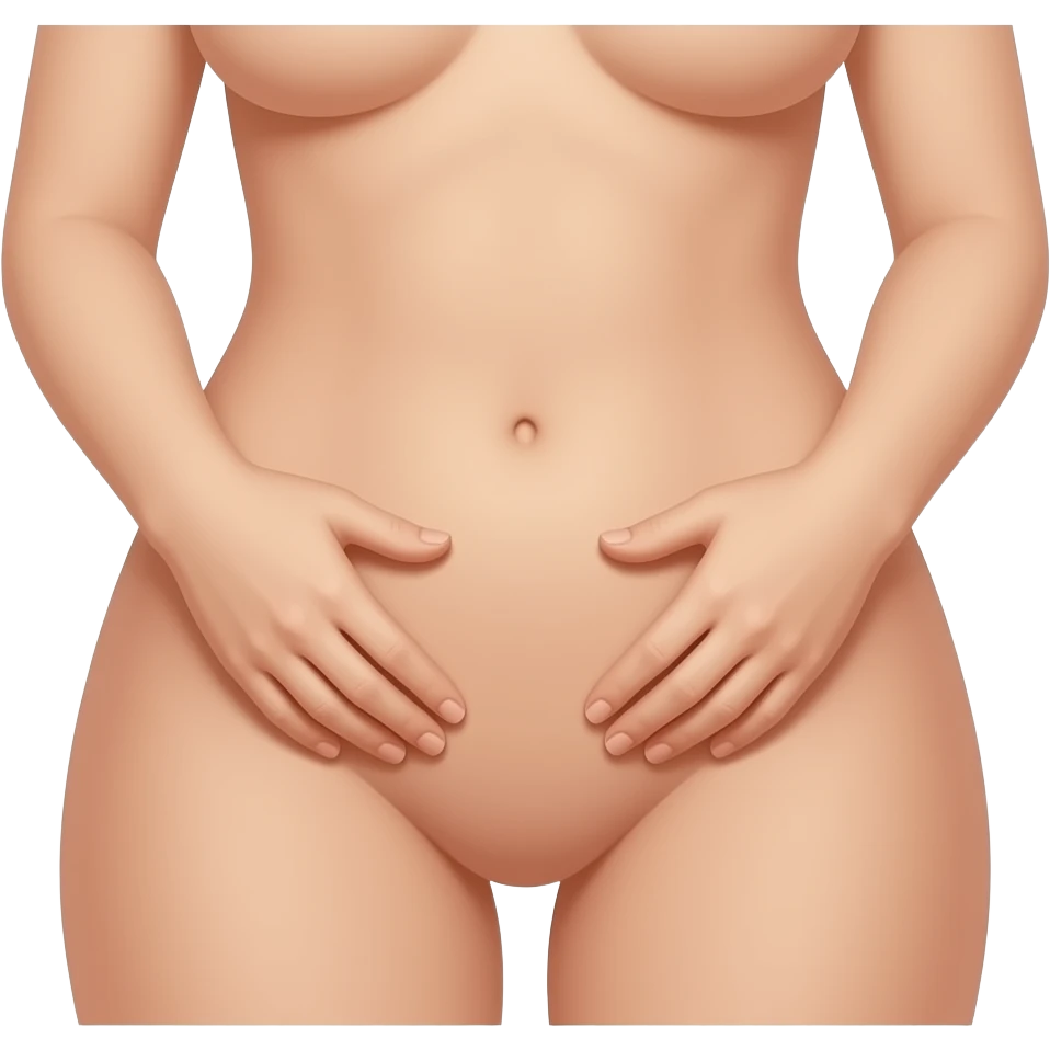 Naked Woman covering her lower area full body emoji