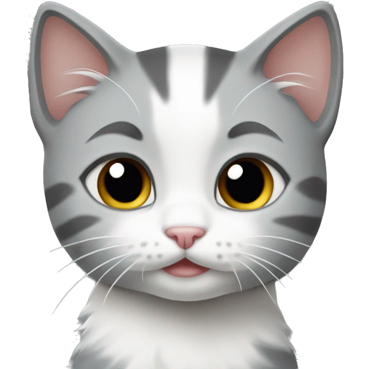 gray and white kitten emoji
