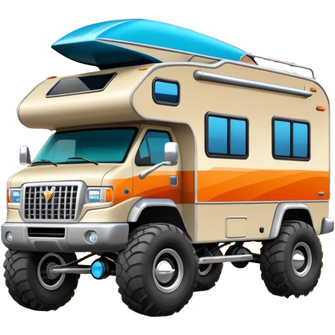 Aerodynamic Streamlined Jetson’s styled motor home rv off-roading rock-climbing 4x4 desert Winnebago party monster truck  emoji
