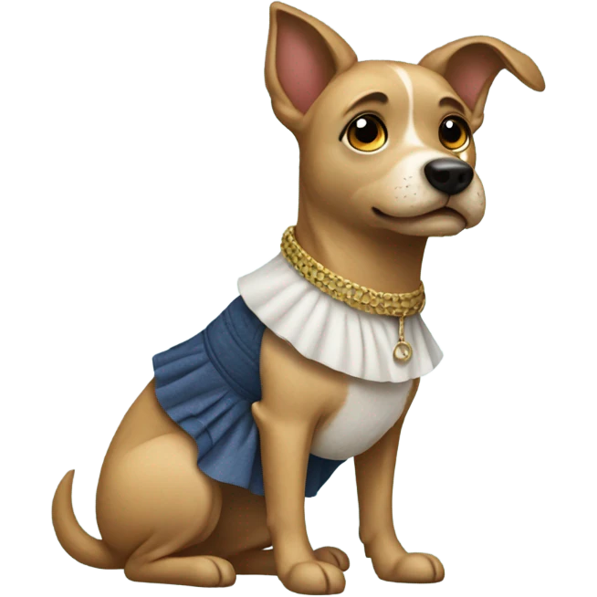 Dog wearing a skirt  emoji