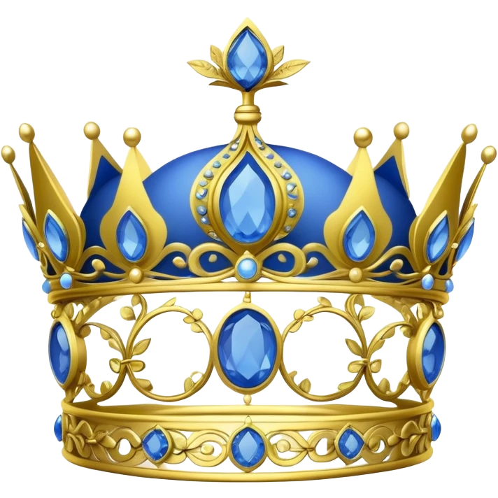 Blue crown with a lemon on the headband emoji
