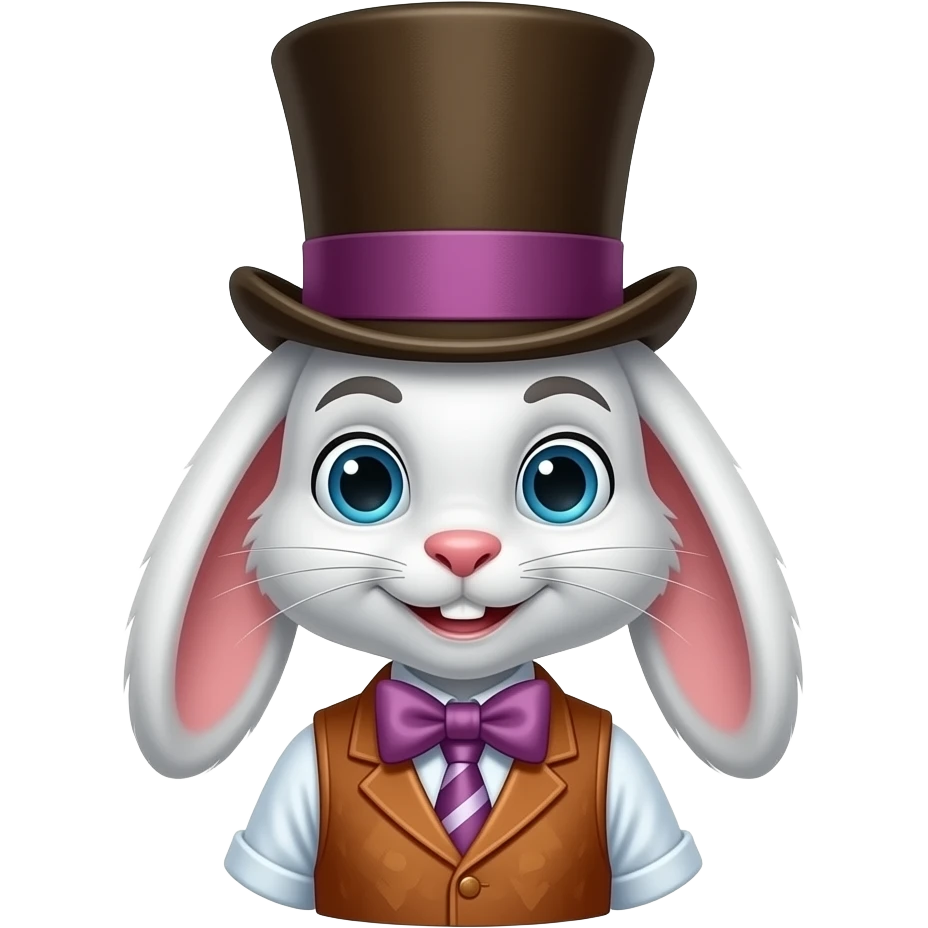 White Rabbit character from the movie Alice in wonderland but make it a girl emoji