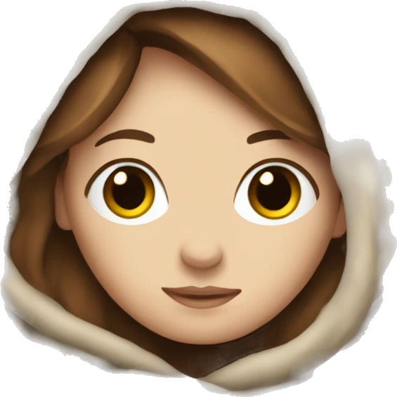 A white girl with brown hair in a blanket emoji