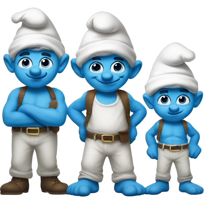 Three blue smurfs emoji