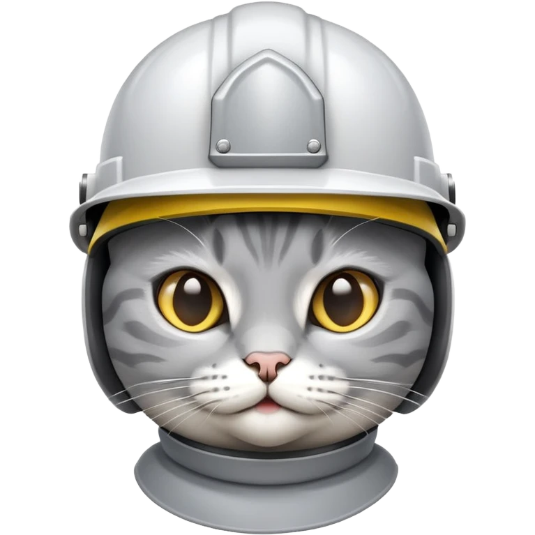 grey cat with safety helmet  emoji
