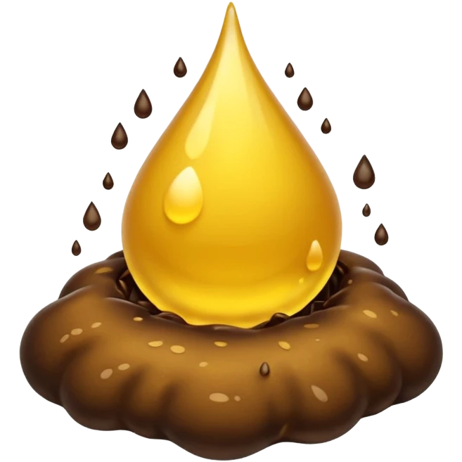 plain yellow drop and plain Pile of Poo  emoji